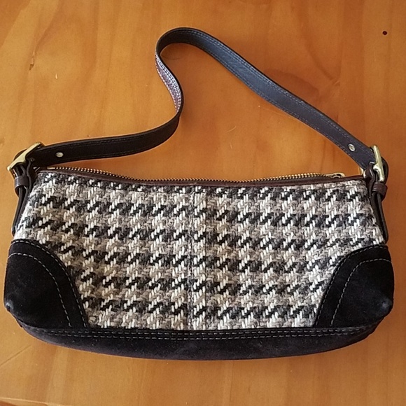 Coach Handbags - Coach Houndstooth & Suede Handbag~Final Reduction